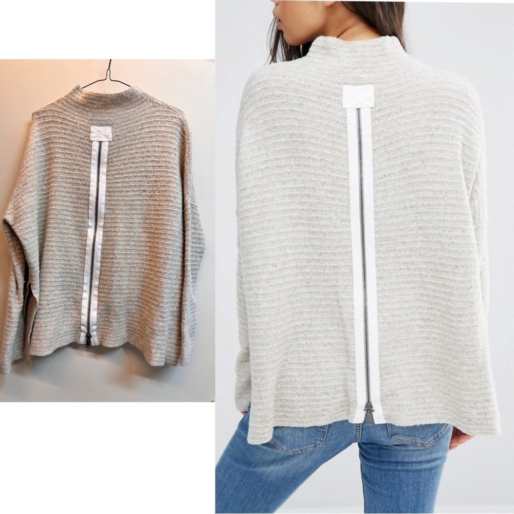 Free People Arctic Fox Zip Back Sweater, Size S